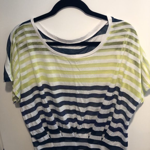 Blue and yellow striped T-shirt - Picture 1 of 2